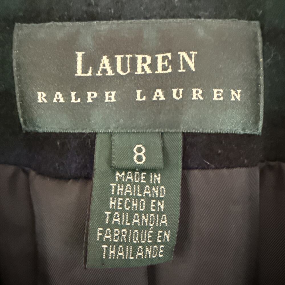 Polo Ralph Lauren Women's Plaid Bullion Crest Blazer Navy Wool/cashmere Sz. 8 - Picture 4 of 8